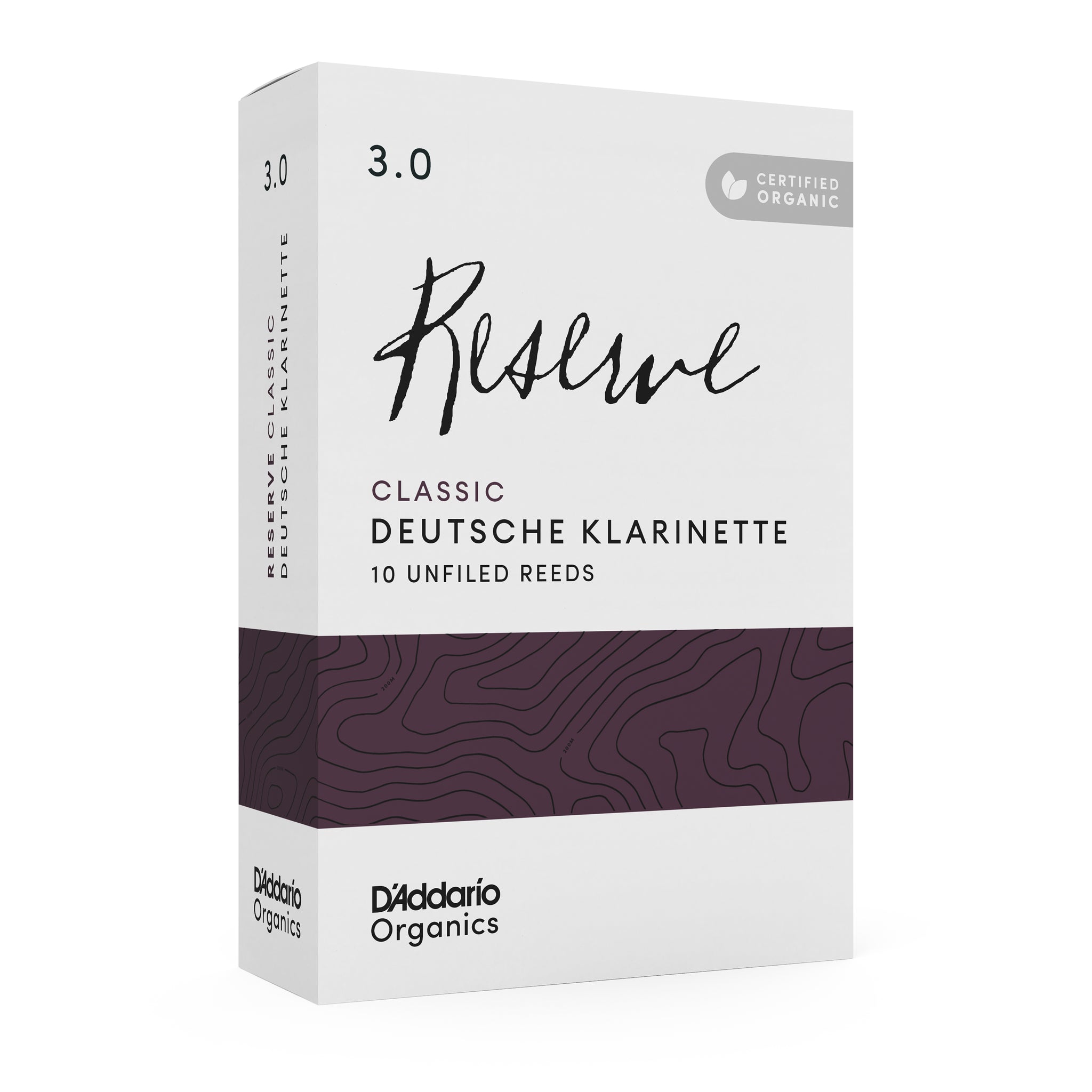 D'Addario Organic Reserve Classic Deutsche Klarinette Reeds Strength 3.0 10-pack