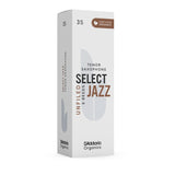 D'Addario Organic Select Jazz Unfiled Tenor Sax Reeds, Strength 3 Soft, 5-pack