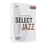 D'Addario Organic Select Jazz Unfiled Alto Sax Reeds, Strength 4 Medium, 10-pack