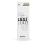 D'Addario Organic Select Jazz Filed Baritone Sax Reeds, Strength 2 Soft, 5-pack