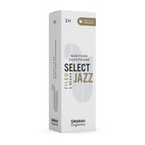 D'Addario Organic Select Jazz Filed Baritone Sax Reeds, Strength 3 Hard, 5-pack