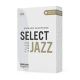 D'Addario Organic Select Jazz Filed Soprano Sax Reeds, Strength 2 Hard, 10-pack
