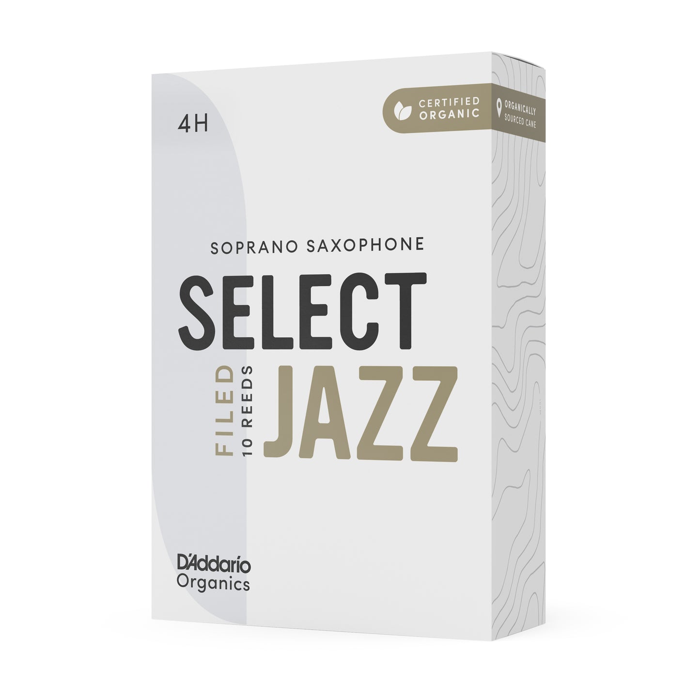 D'Addario Organic Select Jazz Filed Soprano Sax Reeds, Strength 4 Hard, 10-pack