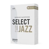D'Addario Organic Select Jazz Filed Soprano Sax Reeds Strength 4 Medium, 10-pack