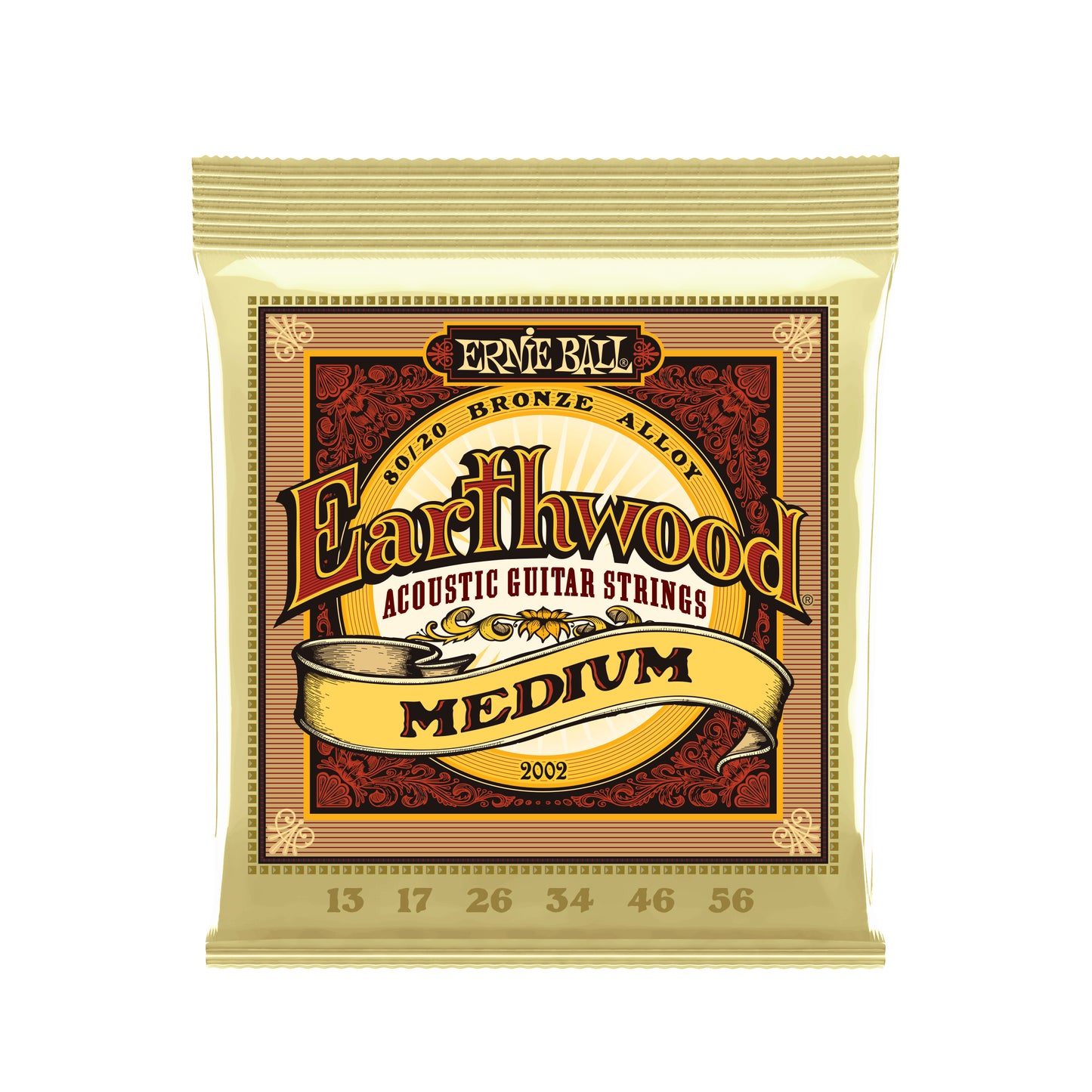 Ernie Ball Earthwood Medium 80/20 Bronze Acoustic Guitar Strings - 13-56 Gauge
