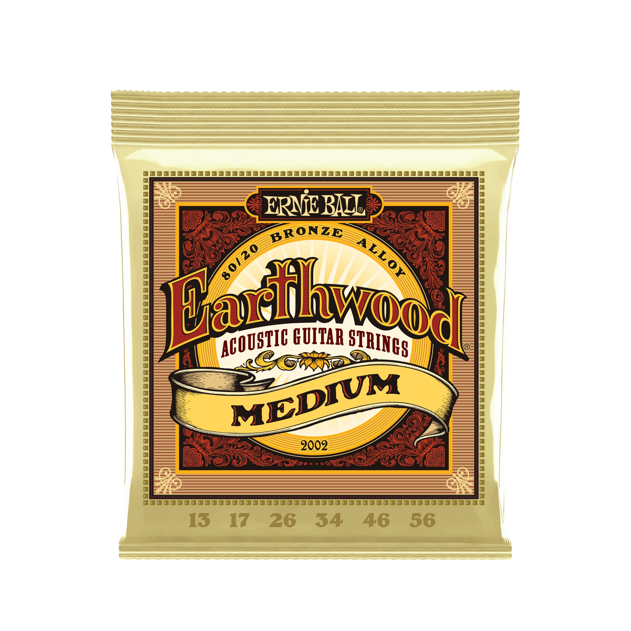 Ernie Ball Earthwood Medium 80/20 Bronze Acoustic Guitar Strings - 13-56 Gauge