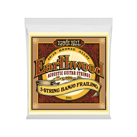 Ernie Ball Earthwood 5-String Banjo Loop End 80/20 Bronze Banjo Strings - 10-24