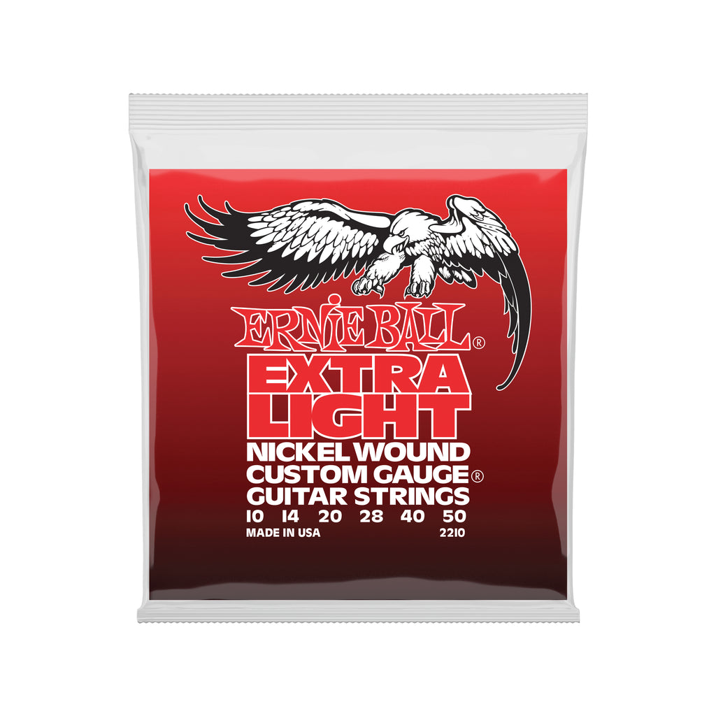 Ernie Ball Extra Light Nickel Wound w/ wound G Electric Guitar Strings - 10-50