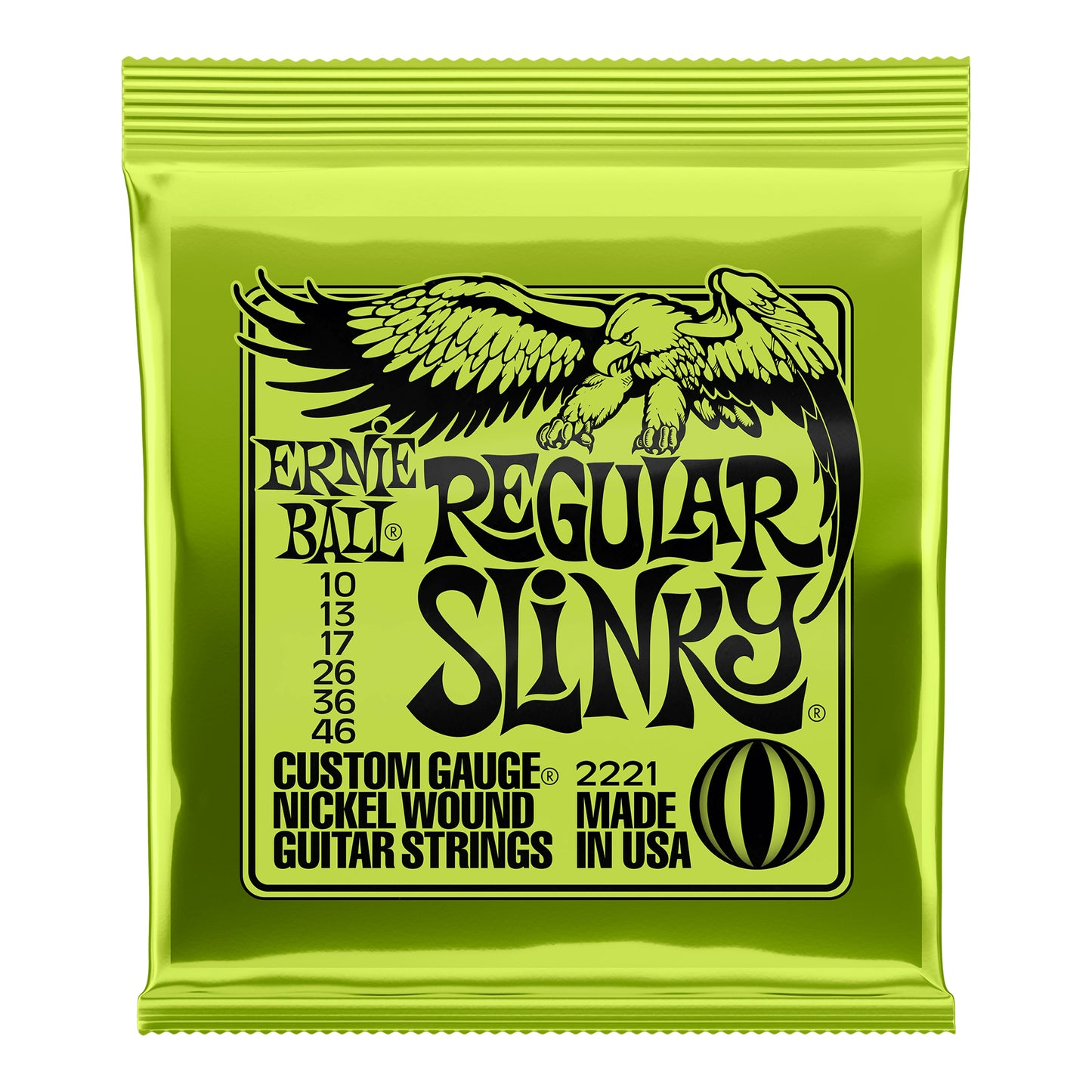 Ernie Ball Regular Slinky Nickel Wound Electric Guitar Strings - 10-46 Gauge