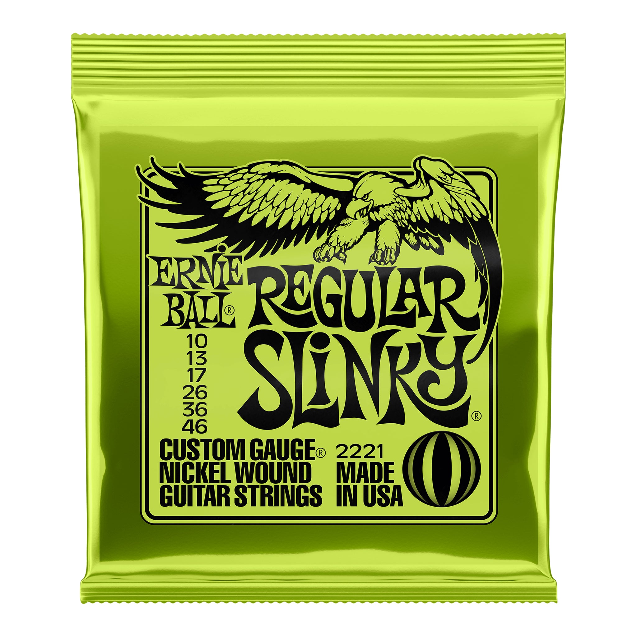 Ernie Ball Regular Slinky Nickel Wound Electric Guitar Strings - 10-46 Gauge