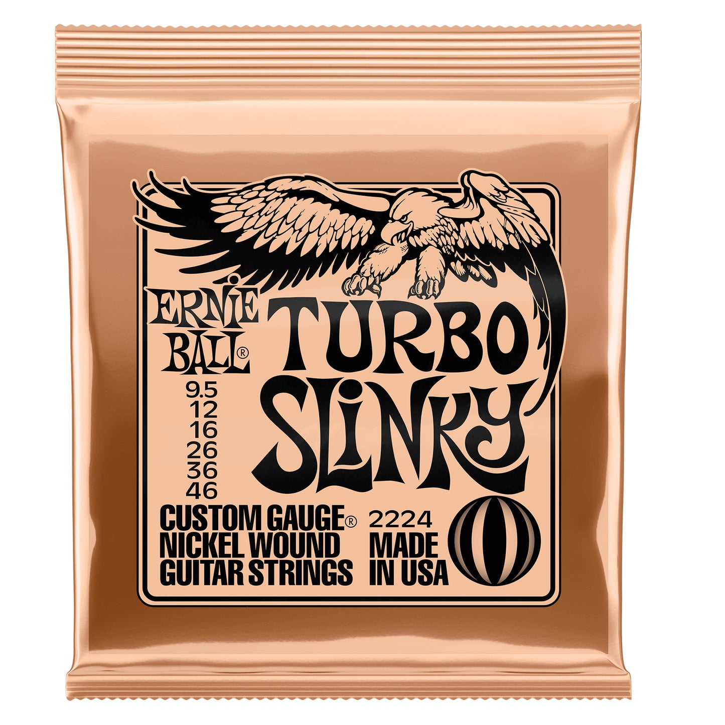 Ernie Ball Turbo Slinky Nickel Wound Electric Guitar Strings 9.5 - 46 Gauge