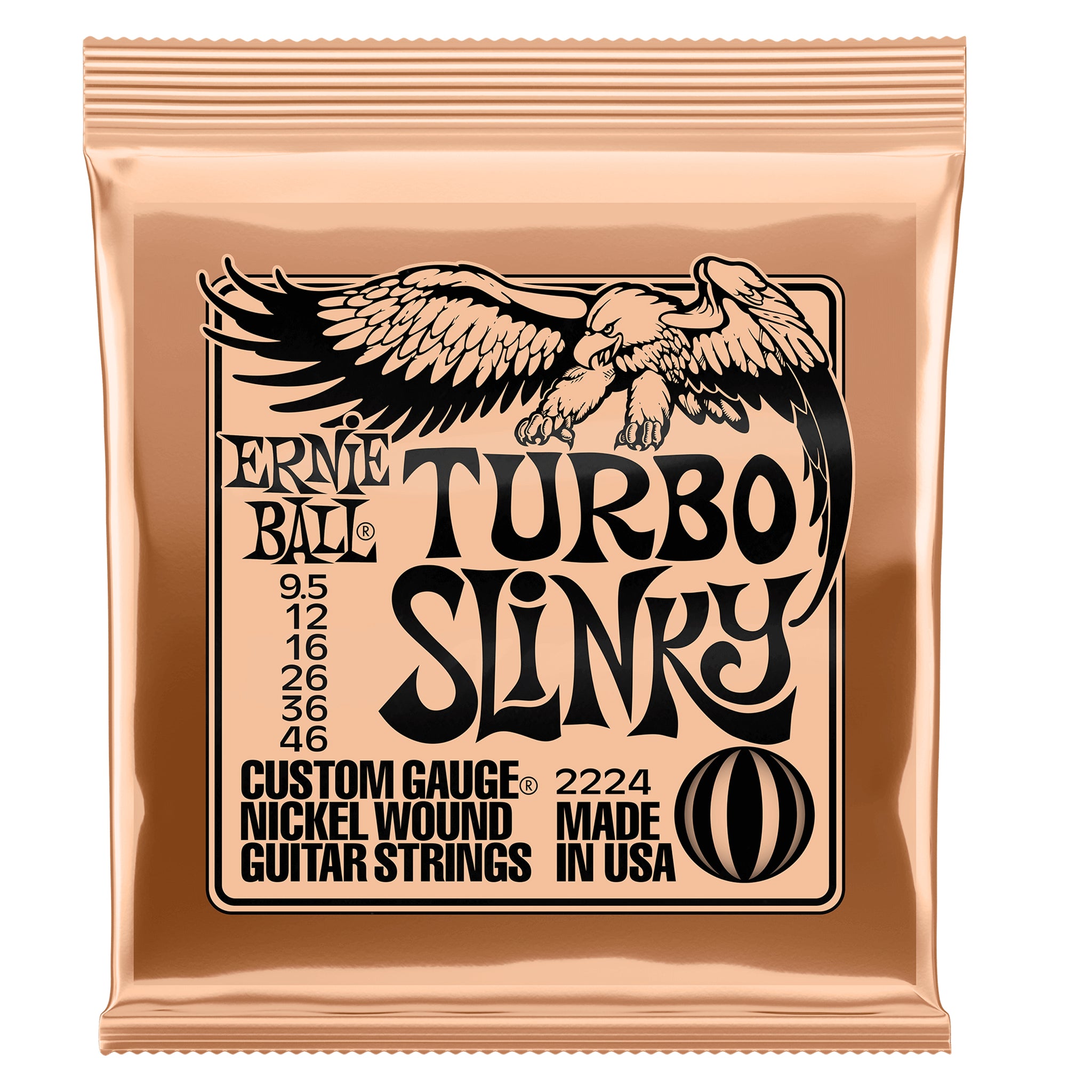 Ernie Ball Turbo Slinky Nickel Wound Electric Guitar Strings 9.5 - 46 Gauge