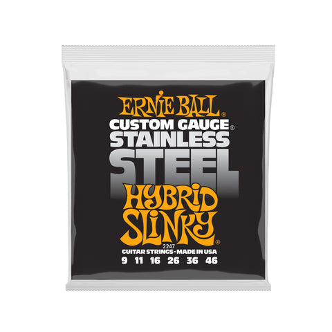 Ernie Ball Hybrid Slinky Stainless Steel Wound Electric Guitar Strings 9-46