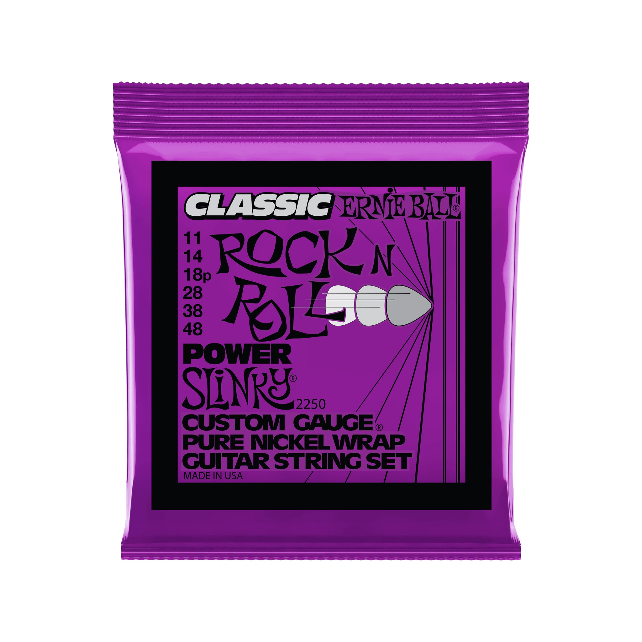 Ernie Ball Power Slinky Classic Pure Nickel Wrap Electric Guitar Strings 11-48