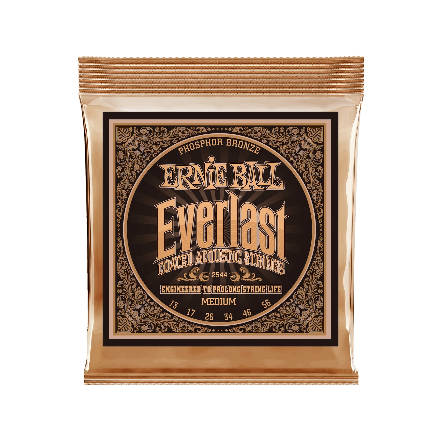 Ernie Ball Everlast Medium Coated Phosphor Bronze Acoustic Guitar Strings 13-56