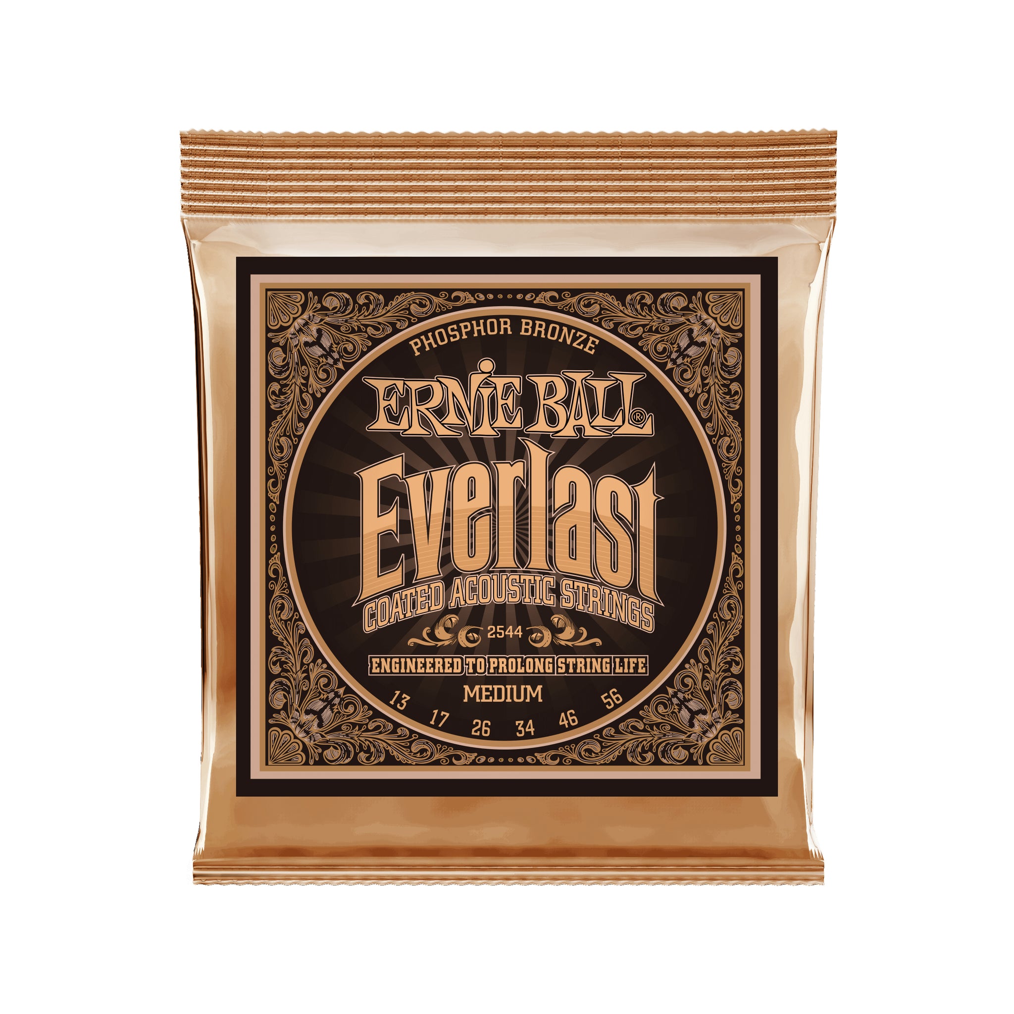 Ernie Ball Everlast Medium Coated Phosphor Bronze Acoustic Guitar Strings 13-56