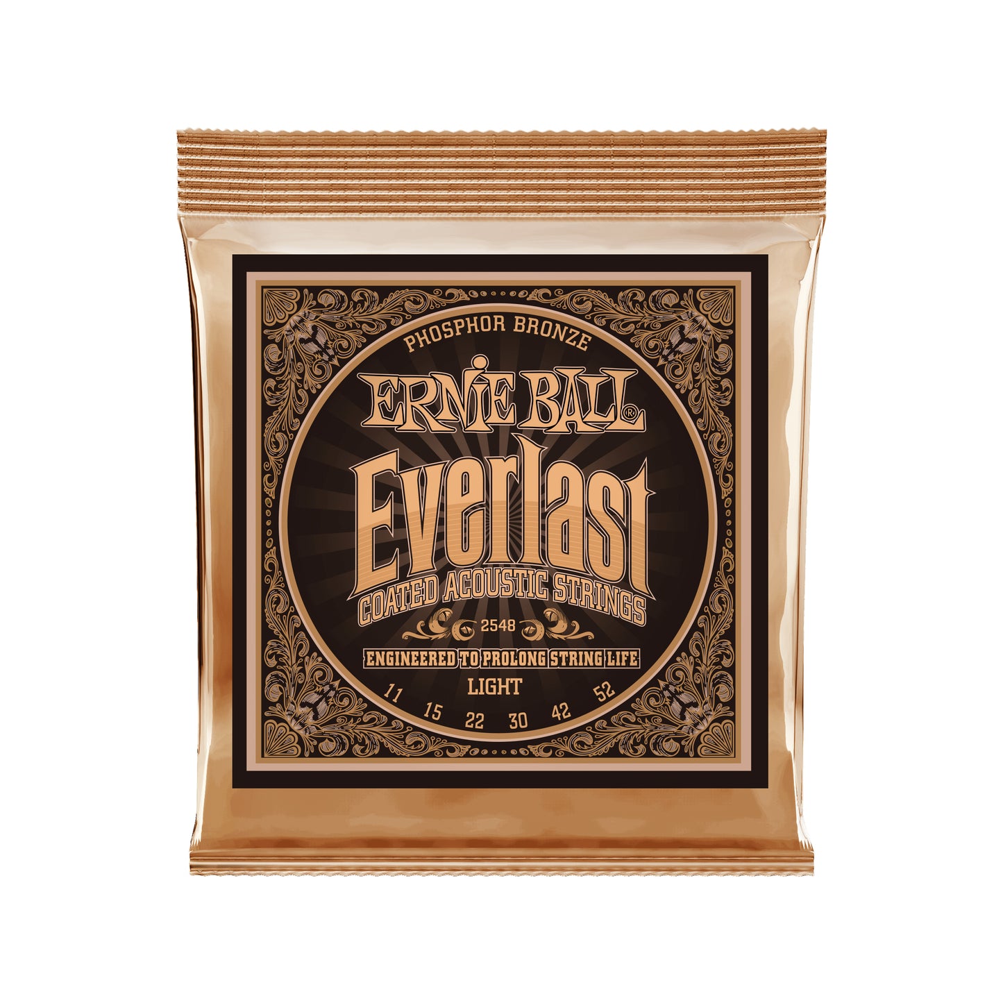 Ernie Ball Everlast Light Coated Phosphor Bronze Acoustic Guitar Strings - 11-52
