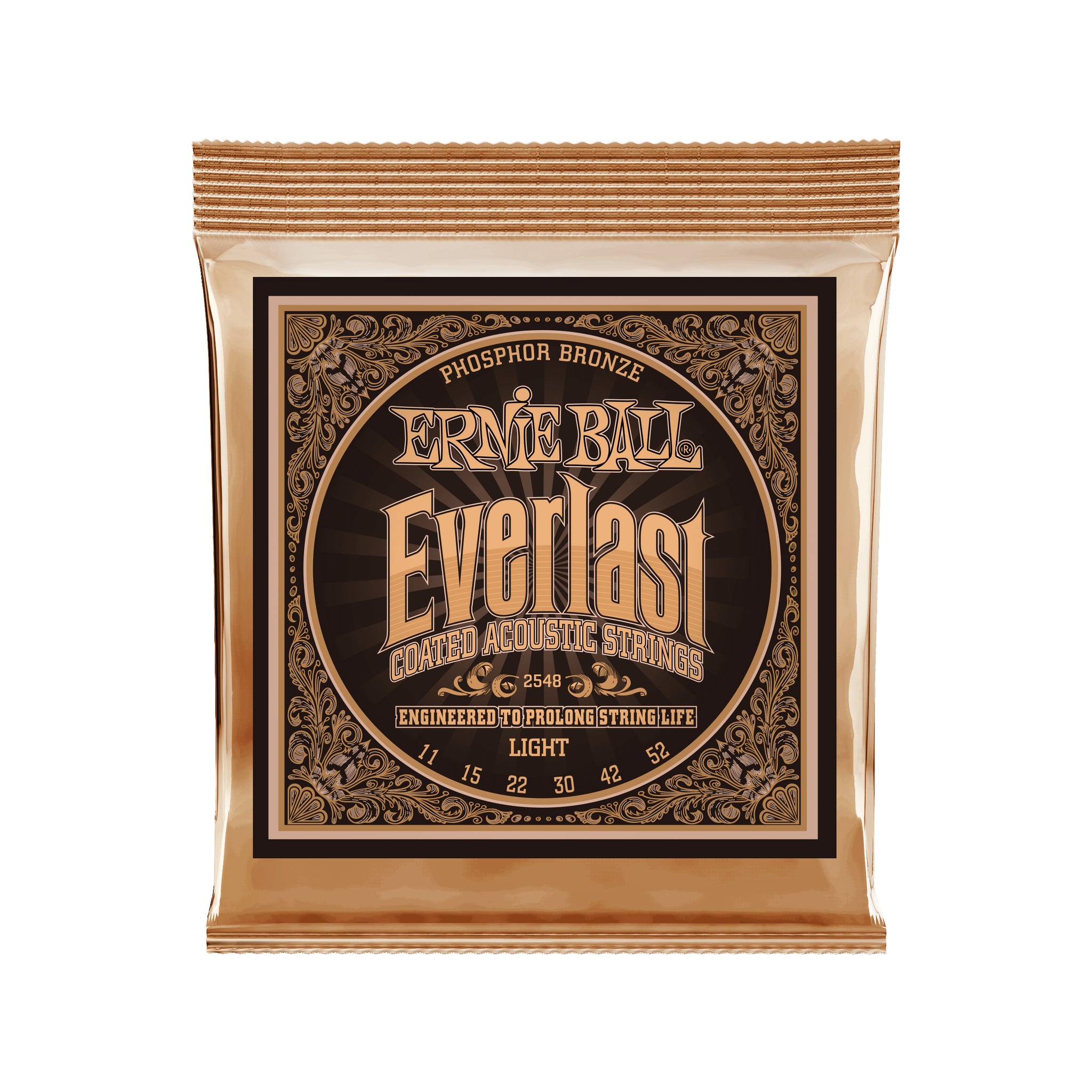 Ernie Ball Everlast Light Coated Phosphor Bronze Acoustic Guitar Strings - 11-52