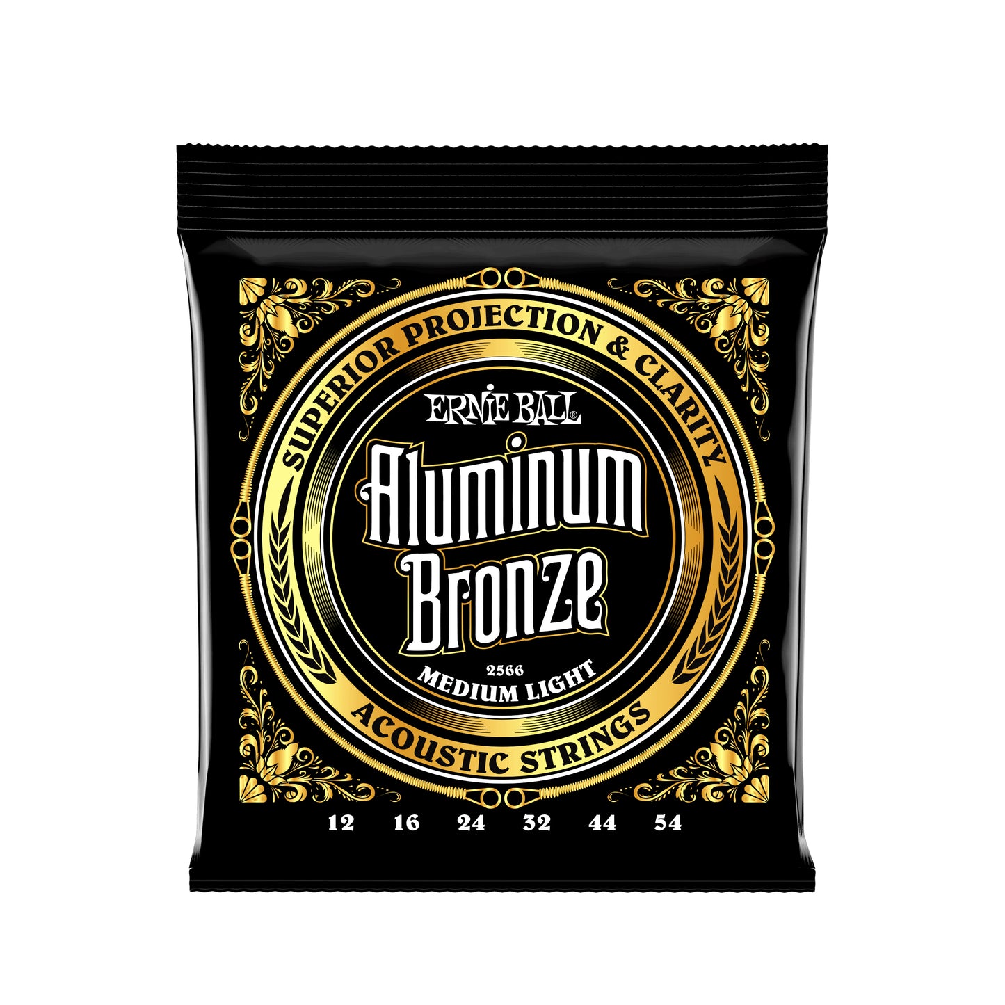 Ernie Ball Medium Light Aluminum Bronze Acoustic Guitar Strings - 12-54 Gauge