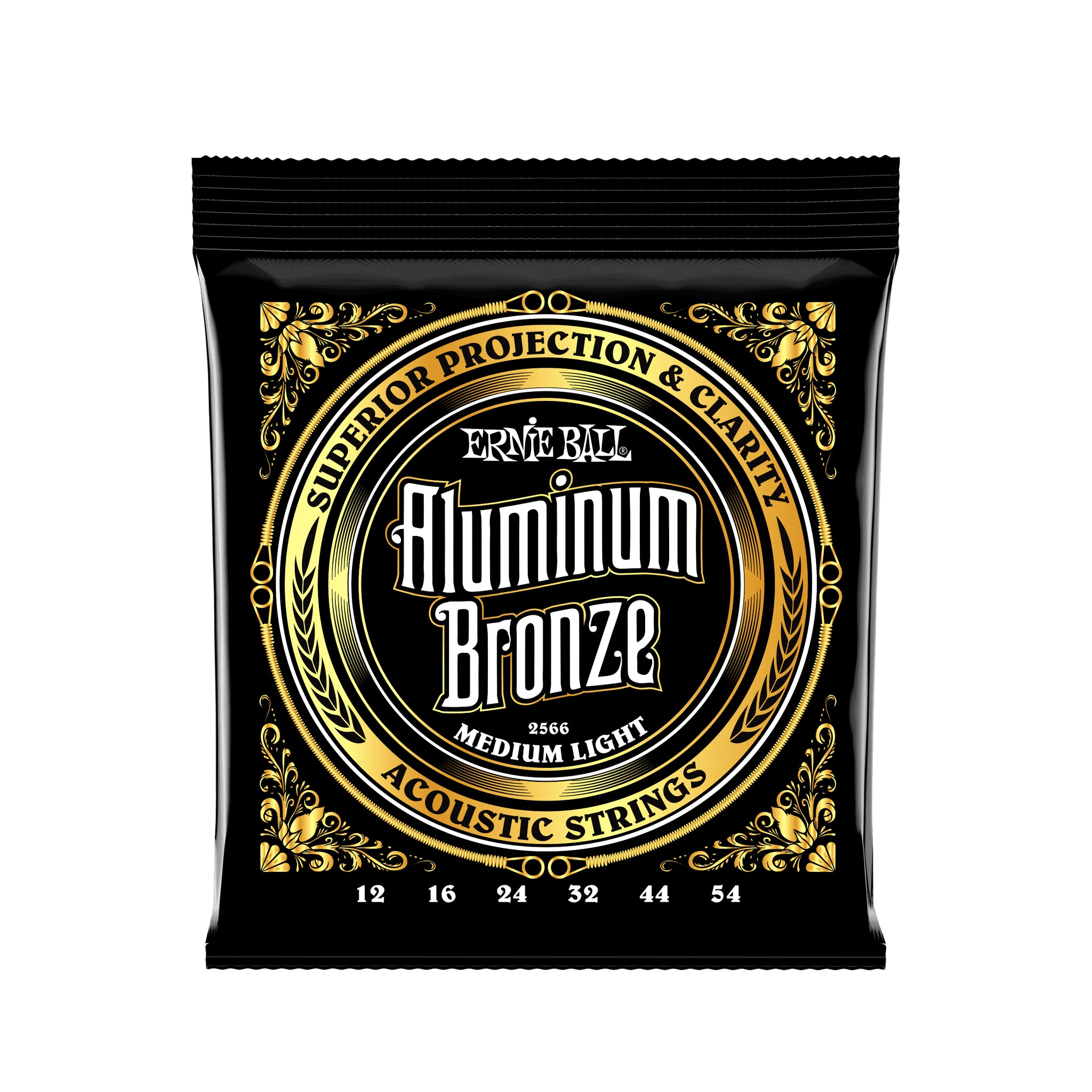 Ernie Ball Medium Light Aluminum Bronze Acoustic Guitar Strings - 12-54 Gauge