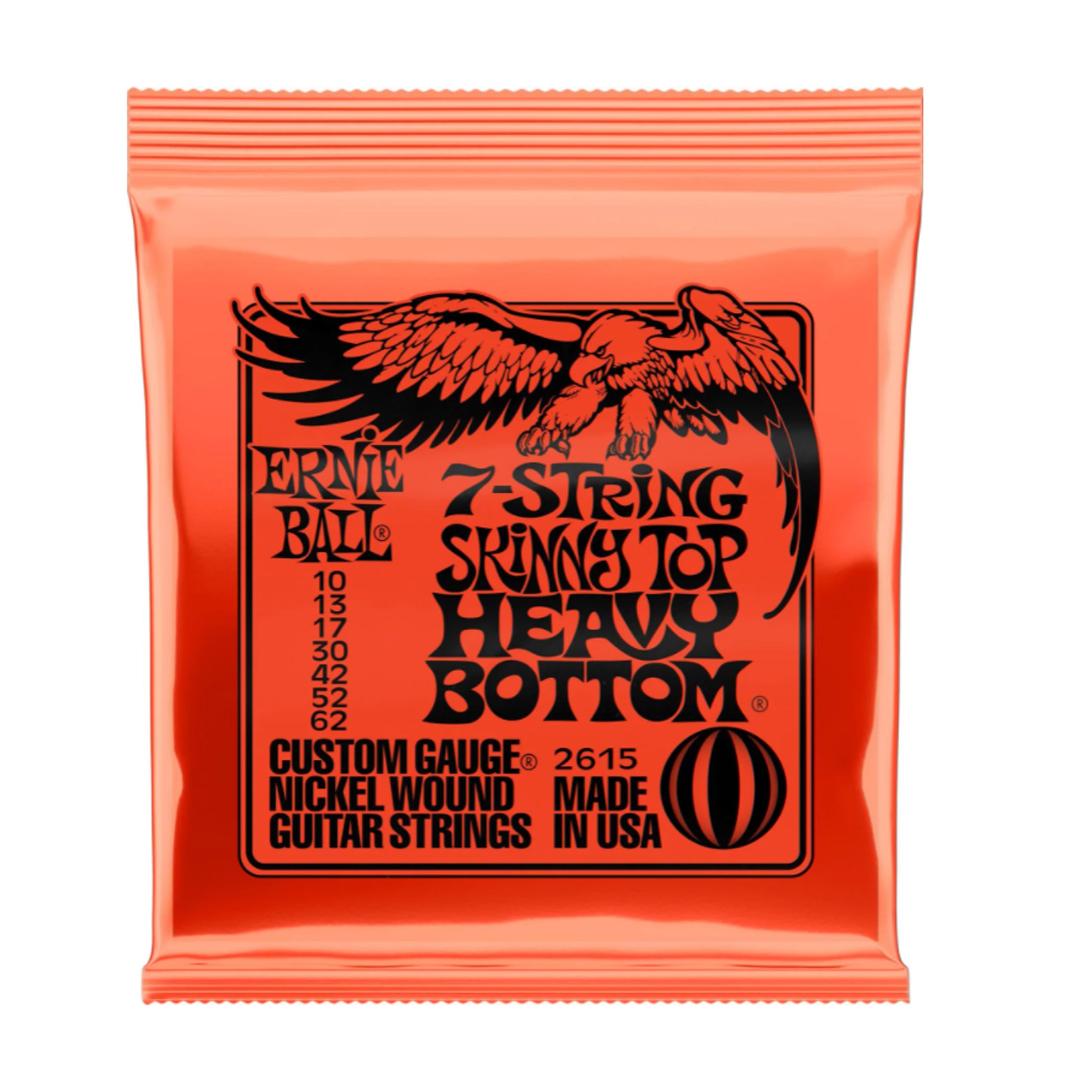 Ernie Ball Skinny Heavy Bottom 7-String Nickel Electric Guitar Strings 10-62
