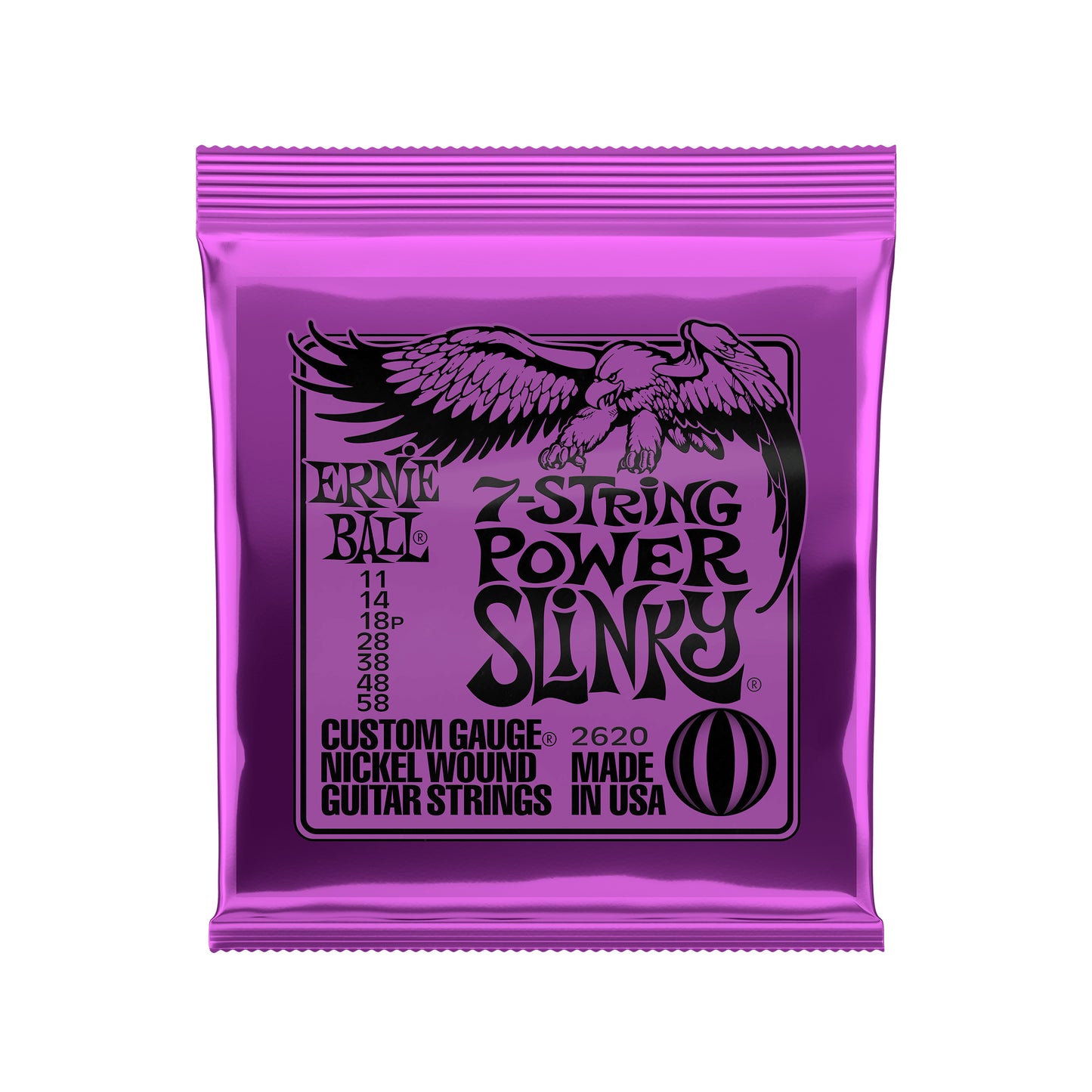 Ernie Ball Power Slinky 7-String Nickel Wound Electric Guitar Strings - 11-58