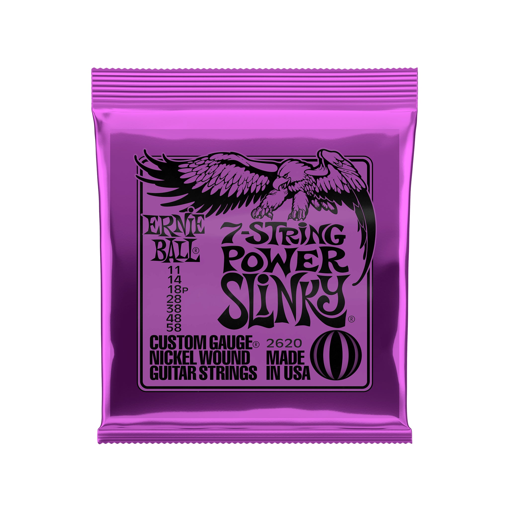 Ernie Ball Power Slinky 7-String Nickel Wound Electric Guitar Strings - 11-58