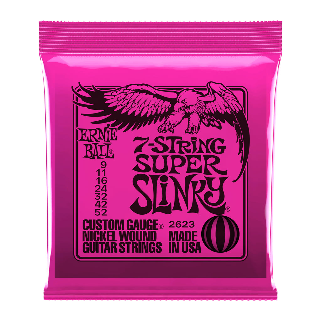 Ernie Ball Super Slinky 7-String Nickel Wound Electric Guitar Strings - 9-52