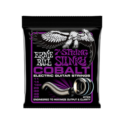 Ernie Ball Power Slinky Cobalt  7-String Electric Guitar Strings - 11-58 Gauge