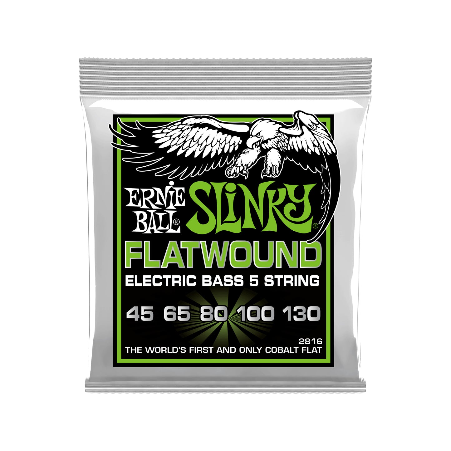 Ernie Ball Regular Slinky 5-String Flatwound Electric Bass Strings, 45-130 Gauge
