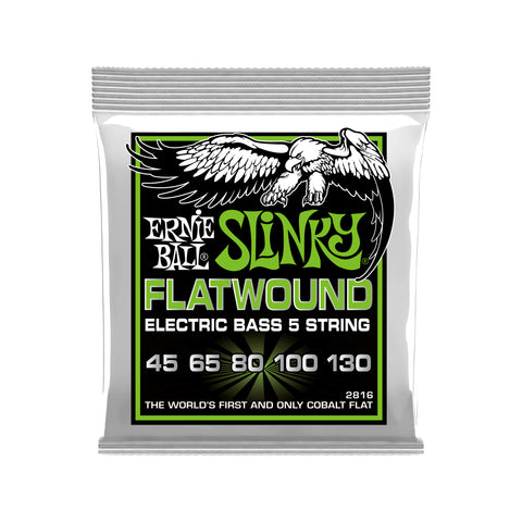 Ernie Ball Regular Slinky 5-String Flatwound Electric Bass Strings, 45-130 Gauge