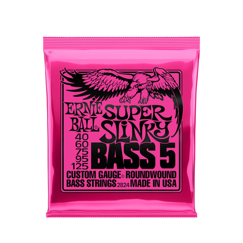 Ernie Ball Super Slinky 5-String Nickel Wound Electric Bass Strings 40-125 Gauge