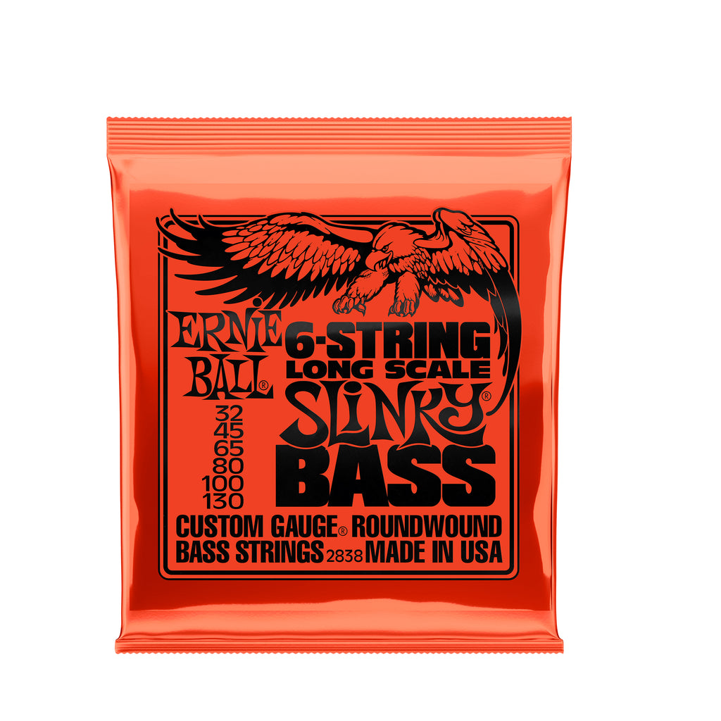 Ernie Ball Slinky Long Scale 6-String Nickel Wound Electric Bass Strings 32-130
