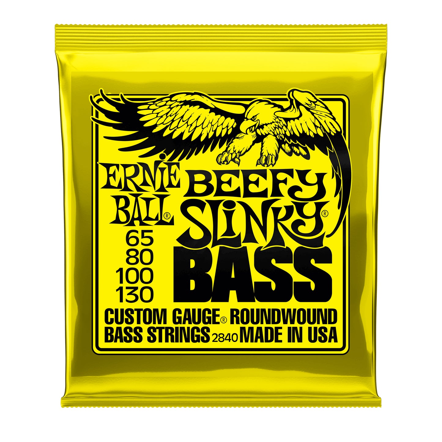 Ernie Ball Beefy Slinky Nickel Wound Electric Bass Guitar Strings - 65-130 Gauge