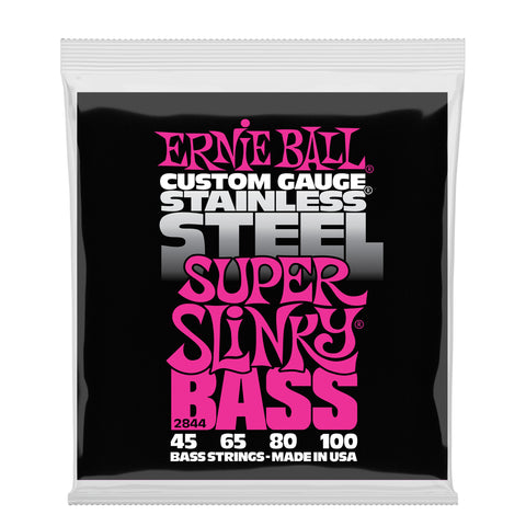 Ernie Ball Super Slinky Stainless Steel Electric Bass Strings - 45-100 Gauge