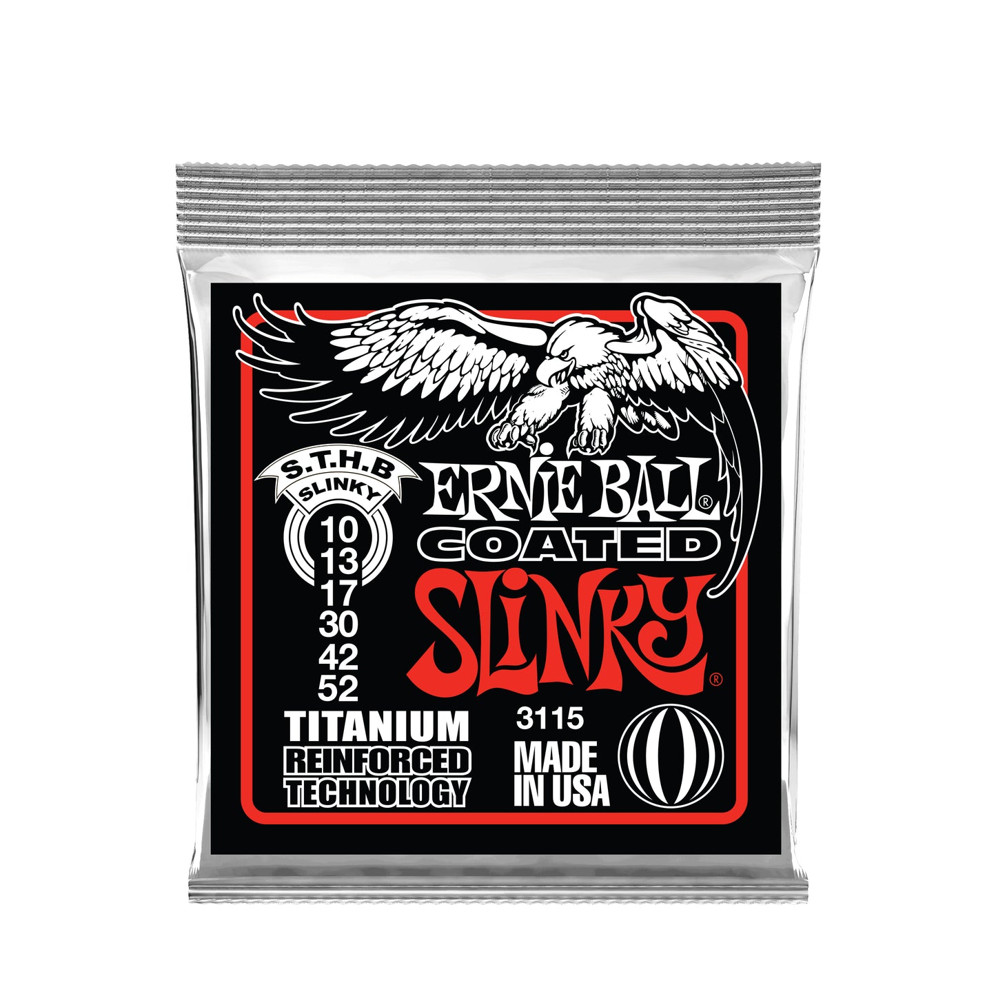 Ernie Ball Skinny Top/ Heavy Slinky Titanium RPS Electric Guitar Strings 10-52