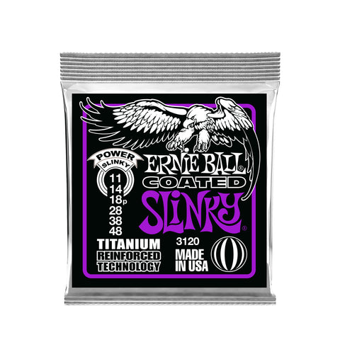 Ernie Ball Power Slinky Coated Titanium RPS Electric Guitar Strings 11-48 Gauge