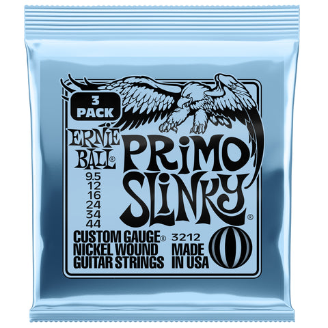 Ernie Ball Primo Slinky Nickel Wound Electric Guitar Strings 3 Pack - 9.5-44