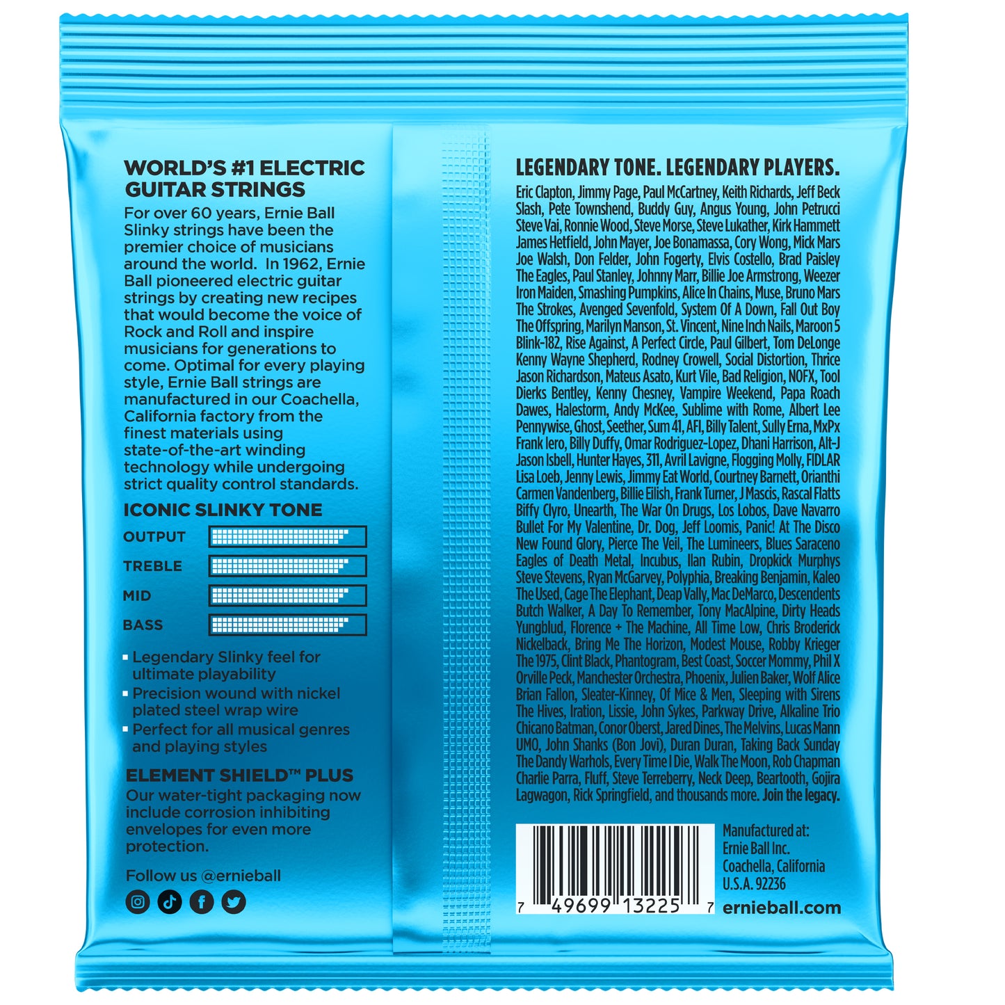 Ernie Ball Extra Slinky Nickel Wound Electric Guitar Strings 3 Pack - 8-38 Gauge