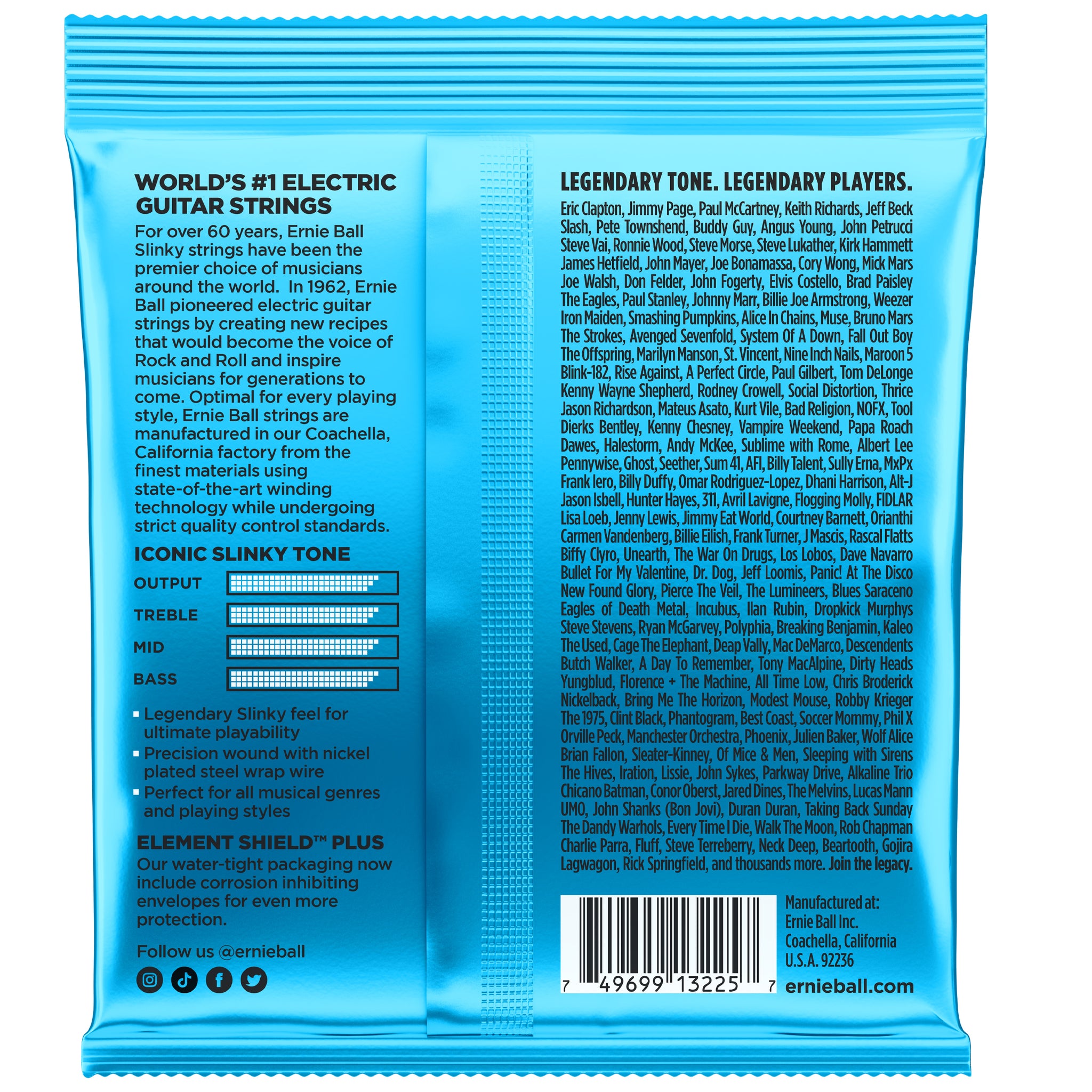 Ernie Ball Extra Slinky Nickel Wound Electric Guitar Strings 3 Pack - 8-38 Gauge