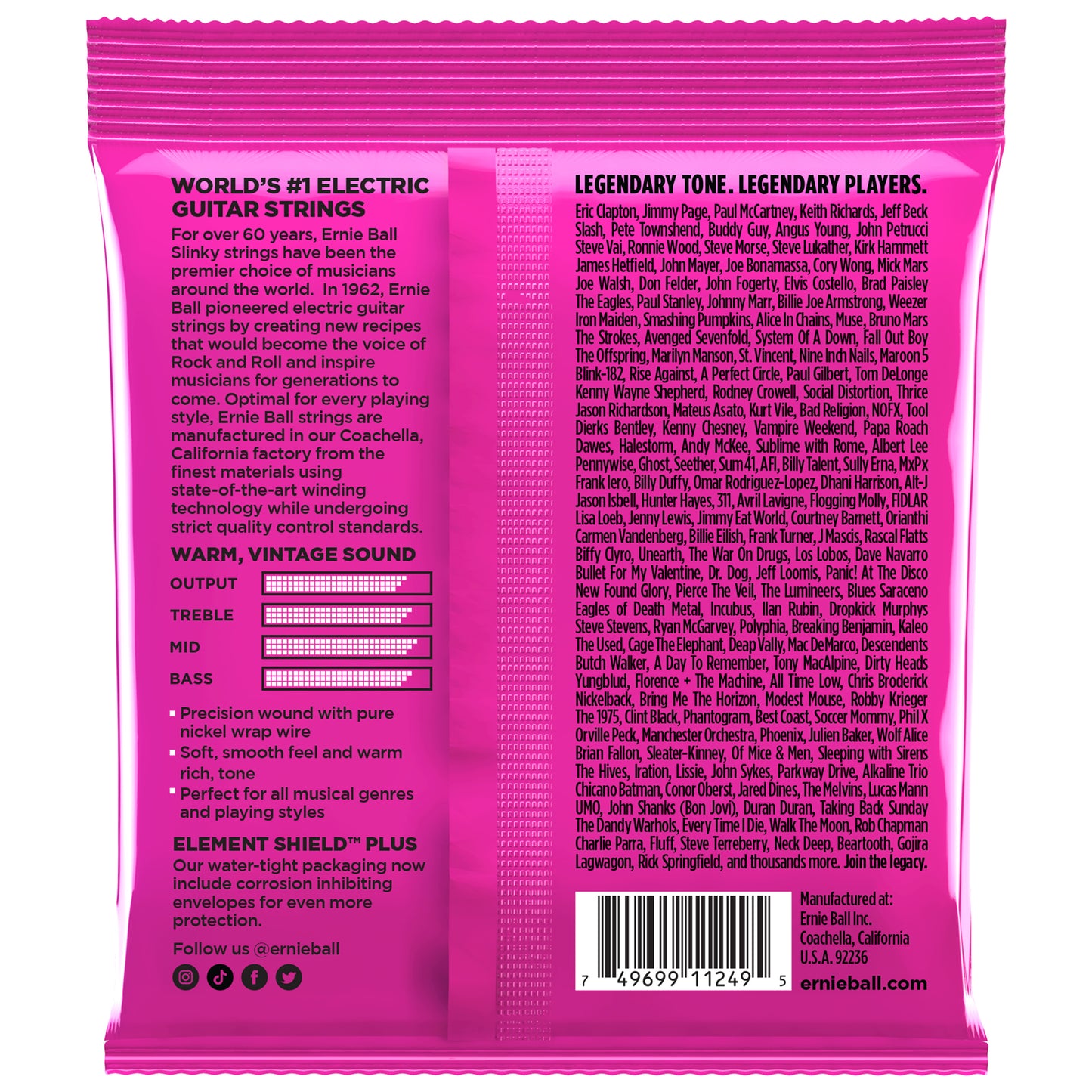 Ernie Ball Super Slinky Classic Rock n Roll Nickel Electric Guitar String 3-Pack