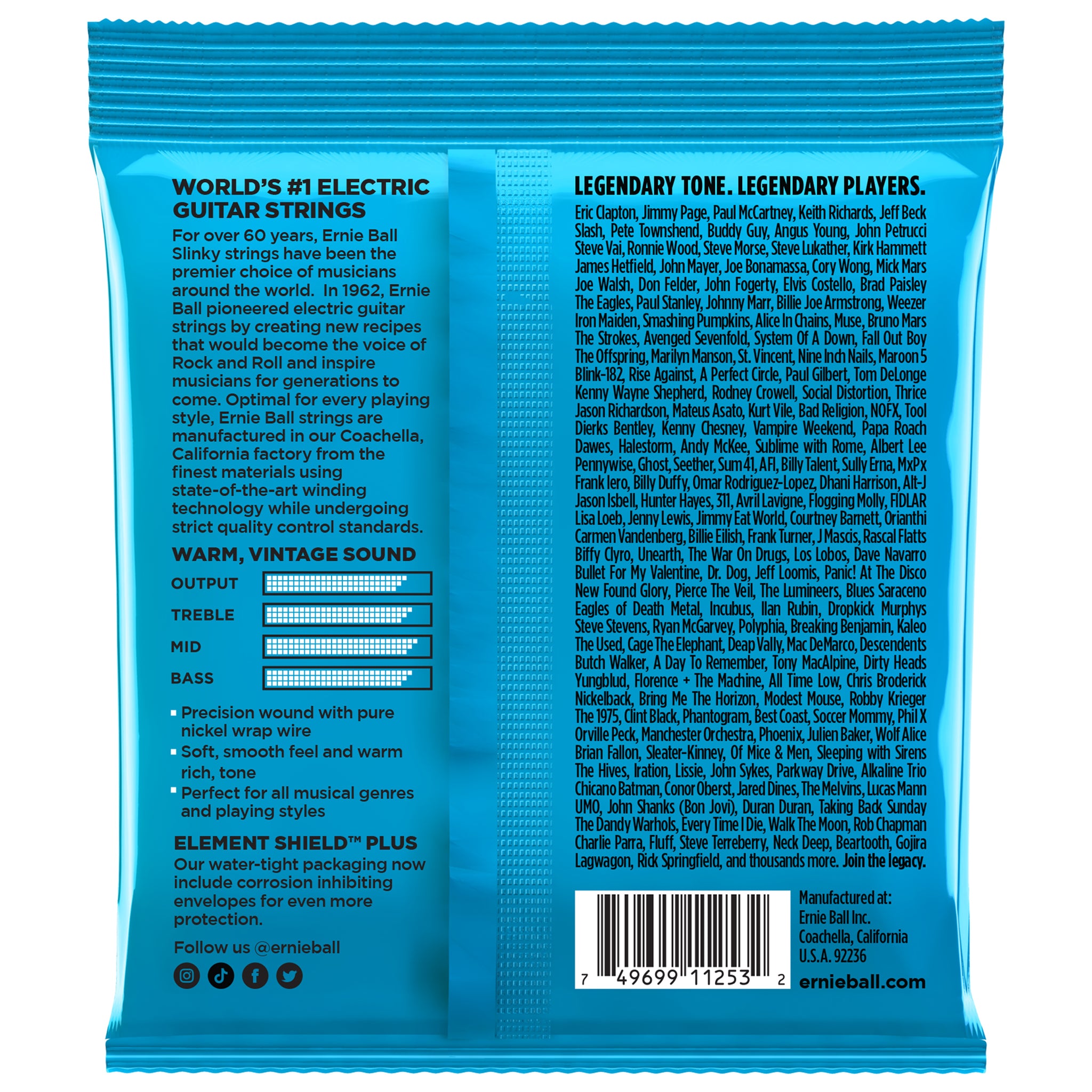 Ernie Ball Extra Slinky Classic Rock n Roll Nickel Electric Guitar String 3-Pack