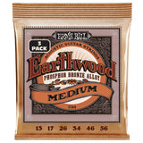 Ernie Ball Earthwood Med Phosphor Bronze Acoustic Guitar Strings 3 Pack, 13-56