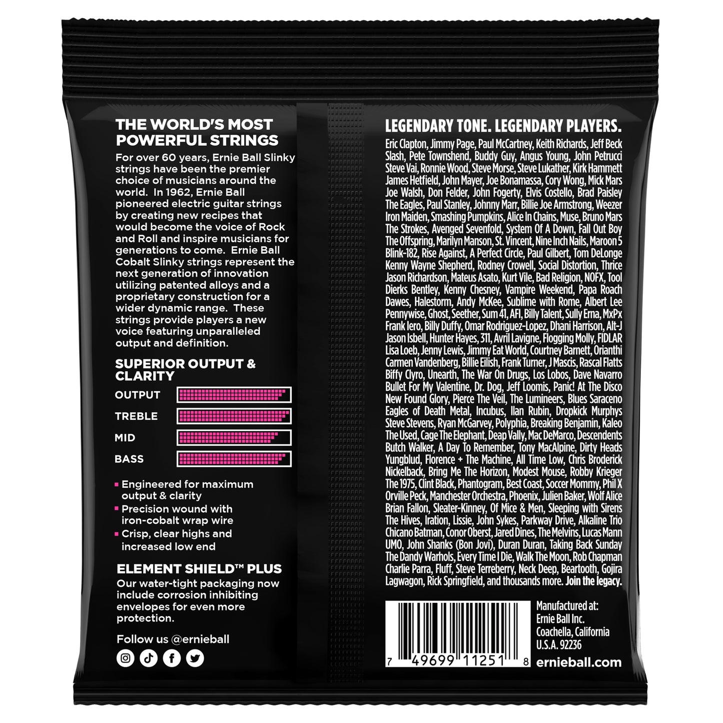 Ernie Ball Super Slinky Cobalt Electric Guitar Strings 3 Pack - 9-42 Gauge