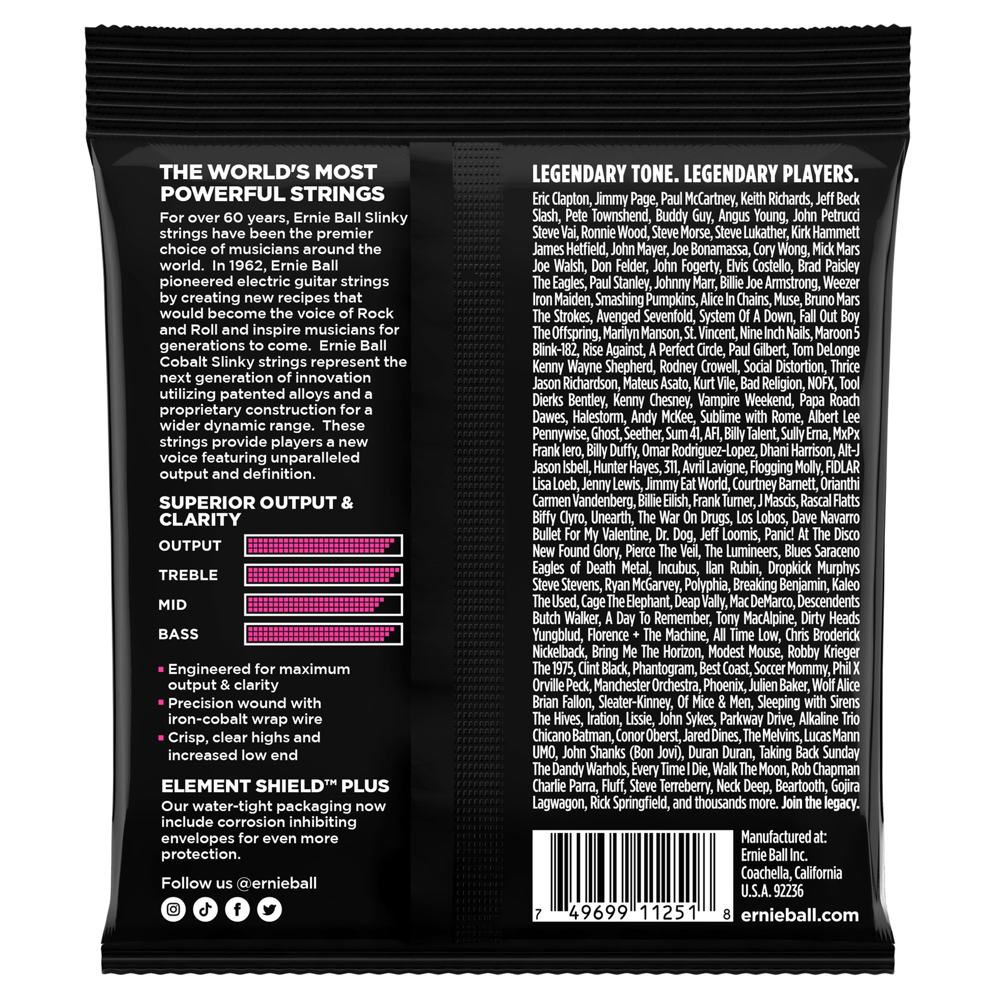 Ernie Ball Super Slinky Cobalt Electric Guitar Strings 3 Pack - 9-42 Gauge