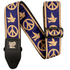 Ernie Ball Navy Blue and Beige Peace Love Dove Jacquard Strap