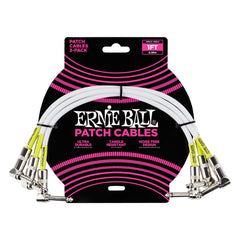 Ernie Ball 1' Angle / Angle Patch Cable 3-Pack - White