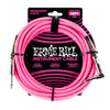 Ernie Ball 10' Braided Straight / Angle Instrument Cable - Neon Pink