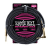 Ernie Ball 10' Braided Straight Angle Instrument Cable Black w/Gold Connectors