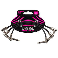 Ernie Ball 6” Flat Ribbon Patch Cable 3-Pack - Black